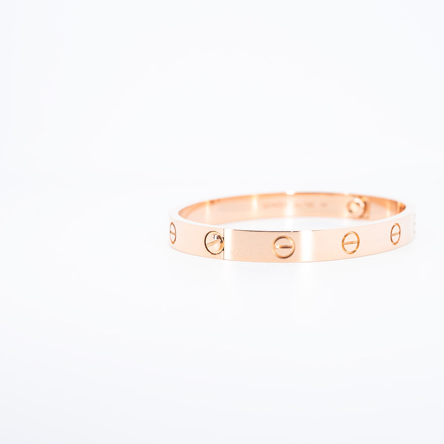 กำไลข้อมือ Cartier Love Bracelet 18K Rose Gold Size 16# (Used) #vrca 0945