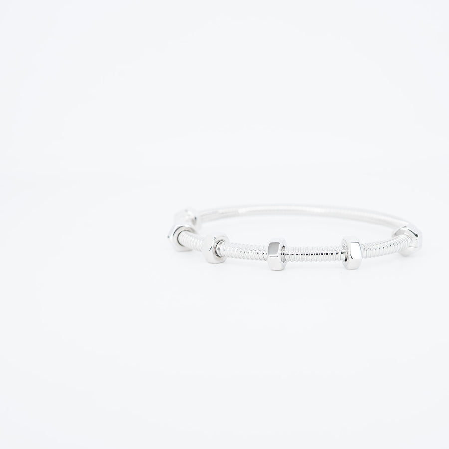 กำไลข้อมือ Cartier Ecrou de Cartier Bracelet 18K White Gold Size 15# (Used) #vrcab 7352