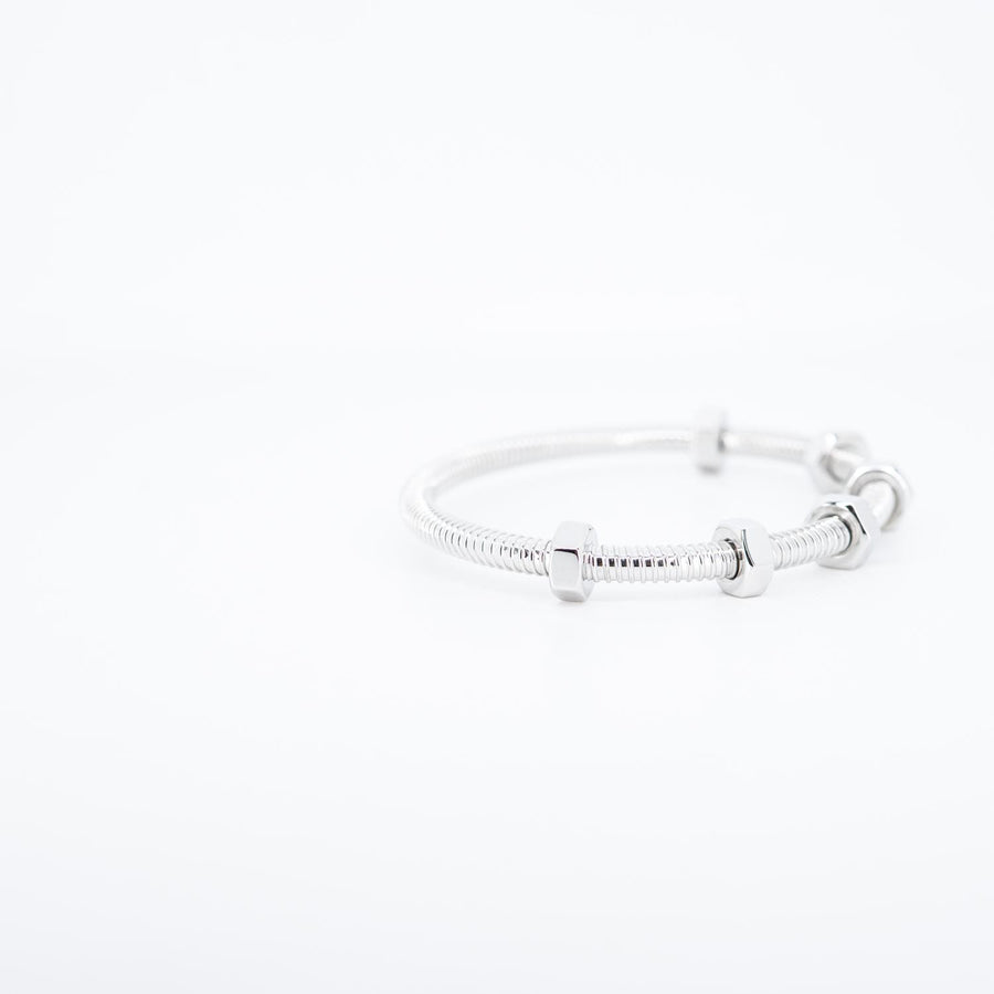 กำไลข้อมือ Cartier Ecrou de Cartier Bracelet 18K White Gold Size 15# (Used) #vrcab 7352