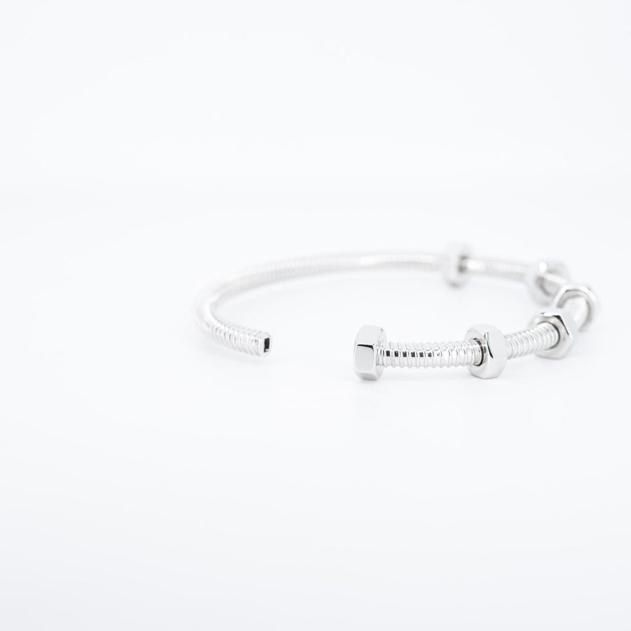 กำไลข้อมือ Cartier Ecrou de Cartier Bracelet 18K White Gold Size 15# (Used) #vrcab 7352