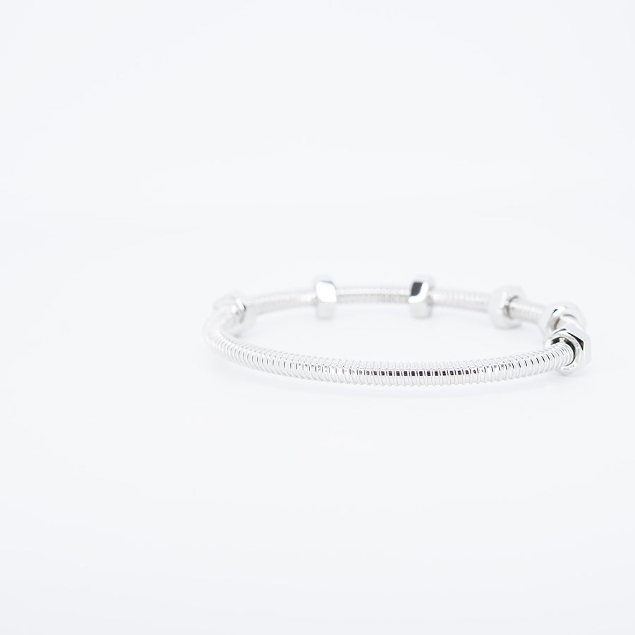กำไลข้อมือ Cartier Ecrou de Cartier Bracelet 18K White Gold Size 15# (Used) #vrcab 7352