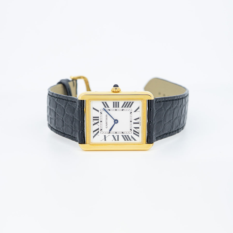นาฬิกา Cartier Tank Solo, Large Model, Quartz Movoment 18K Yellow Gold Size L# (Used) #vrcaw 7371