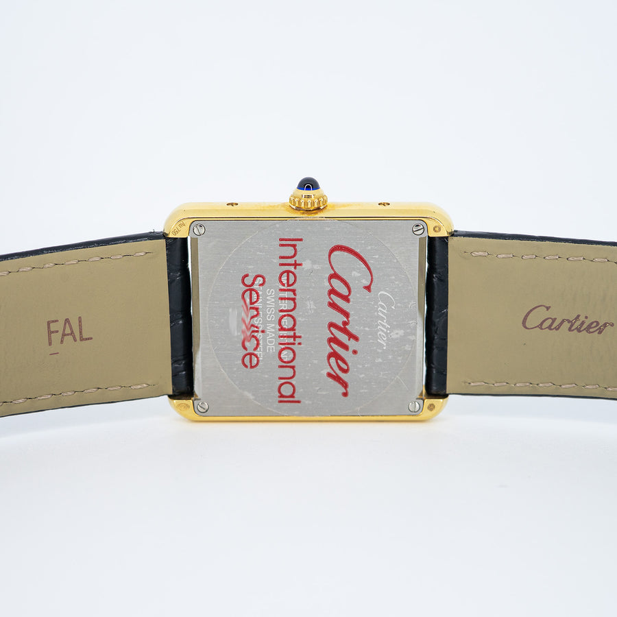 นาฬิกา Cartier Tank Solo, Large Model, Quartz Movoment 18K Yellow Gold Size L# (Used) #vrcaw 7371