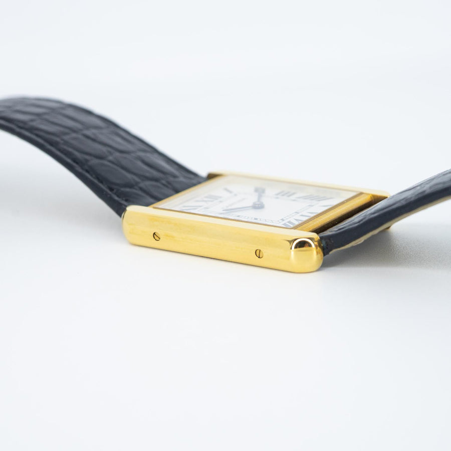 นาฬิกา Cartier Tank Solo, Large Model, Quartz Movoment 18K Yellow Gold Size L# (Used) #vrcaw 7371
