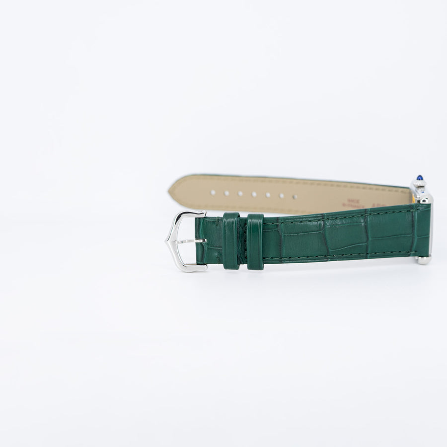 นาฬิกา Cartier Tank Must de Cartier, Large Model, Green lacquer-effect dial, High autonomy Quartz Movoment, Steel , Leather (kept unused) Stainless Steel Size L# (Used) #vrcaw 7372