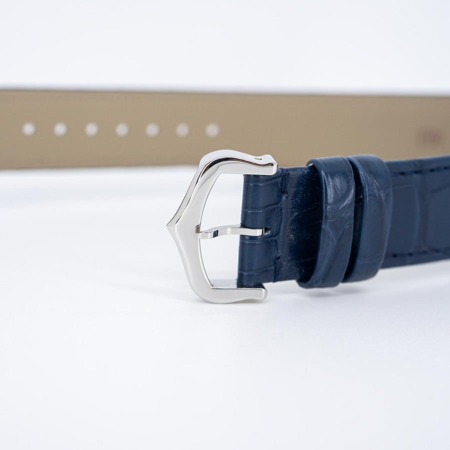 นาฬิกา Cartier Tank Must de Cartier, Large Model, Blue lacquer-effect dial, High autonomy Quartz Movoment, Steel , Leather (kept unused) Stainless Steel Size L# (Used) #vrcaw 7374