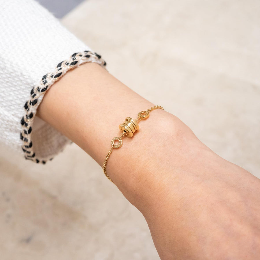 สร้อยข้อมือ Bvlgari B.zero1 mini bracelet 18K Yellow Gold Size 17.5-20cm.# (Used) #vrbvb 7252
