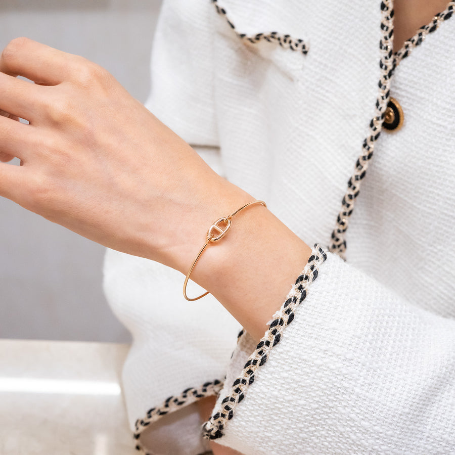 กำไลข้อมือ Hermes Farandole bracelet, Small Model 18K Rose Gold Size SH# (Used) #vrhebimt 7263