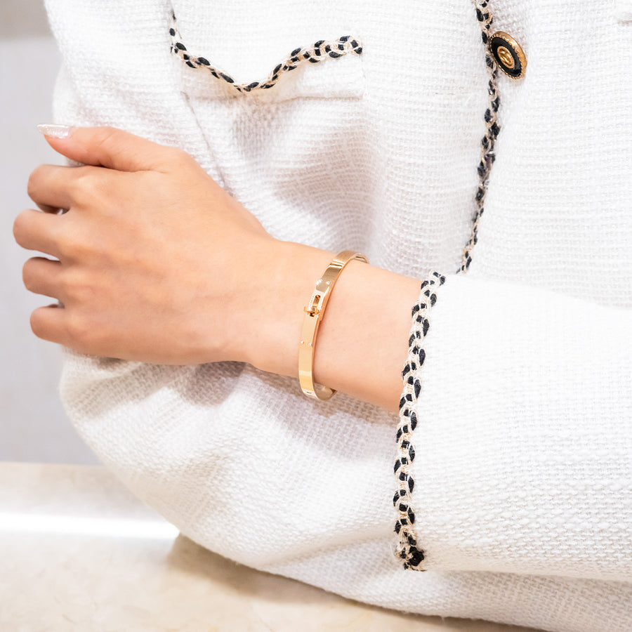 กำไลข้อมือ Hermes Kelly bracelet, small model 18K Rose Gold Size SH# (Used) #vrhe 0930