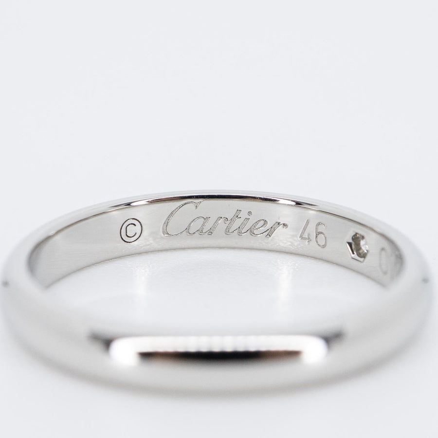 แหวน Cartier 1895 Band with Diamond Platinum950 Size 46# (Used) #vrcar 7360