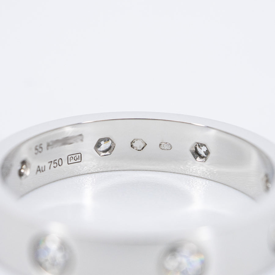 แหวน Cartier Love band 8Diamonds Ring 18K White Gold Size 55# (Used) #vrcarimt 7380