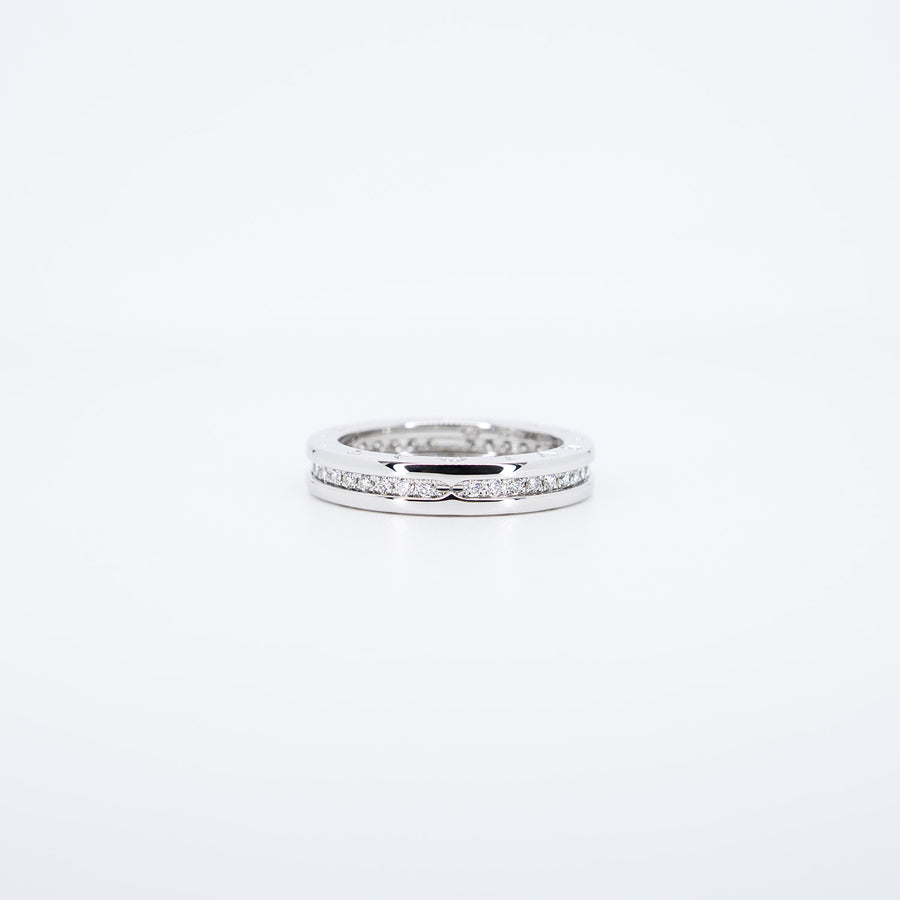 แหวน Bvlgari B.zero1 1band with Pave Diamond Eternity ring 18K White Gold Size 59# (Used) #vrbvrimt 7382