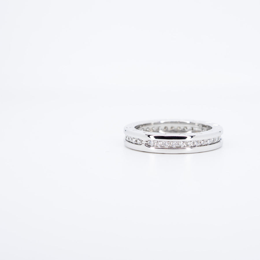 แหวน Bvlgari B.zero1 1band with Pave Diamond Eternity ring 18K White Gold Size 59# (Used) #vrbvrimt 7382