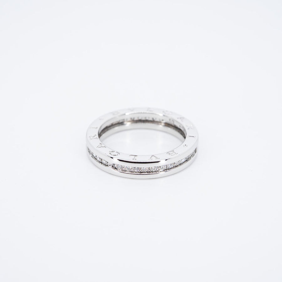 แหวน Bvlgari B.zero1 1band with Pave Diamond Eternity ring 18K White Gold Size 59# (Used) #vrbvrimt 7382