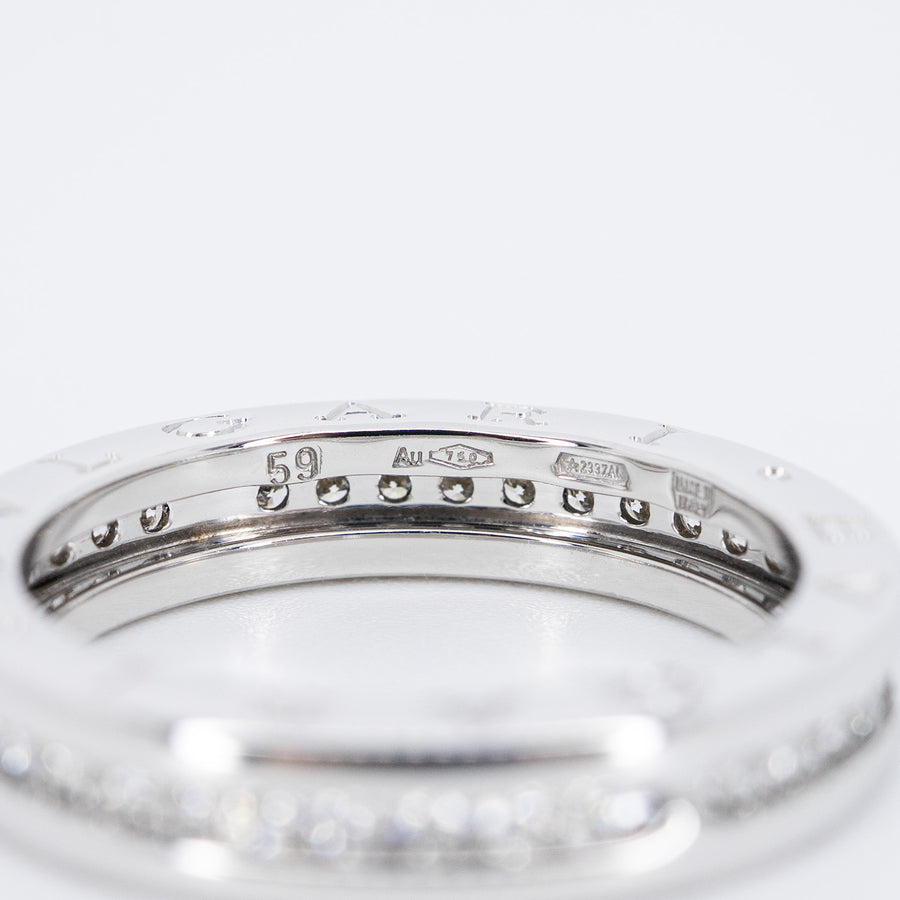 แหวน Bvlgari B.zero1 1band with Pave Diamond Eternity ring 18K White Gold Size 59# (Used) #vrbvrimt 7382