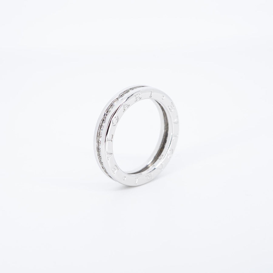 แหวน Bvlgari B.zero1 1band with Pave Diamond Eternity ring 18K White Gold Size 59# (Used) #vrbvrimt 7382