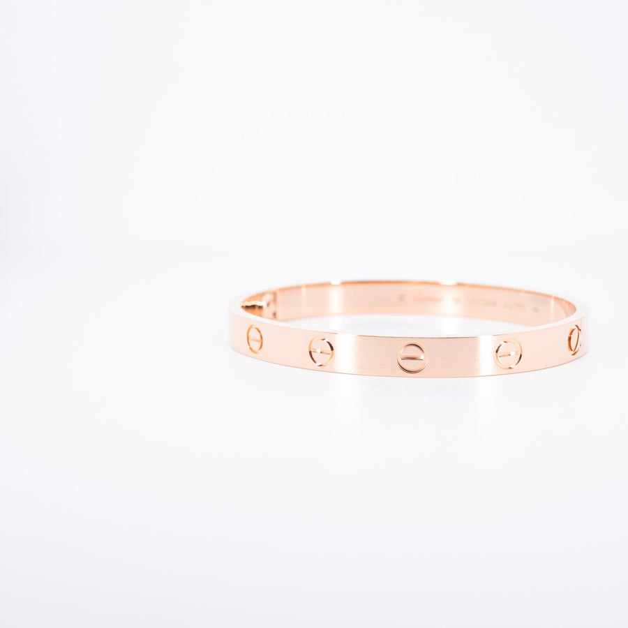 กำไลข้อมือ Cartier Love Bracelet 18K Rose Gold Size 16# (Used) #vrca 0949