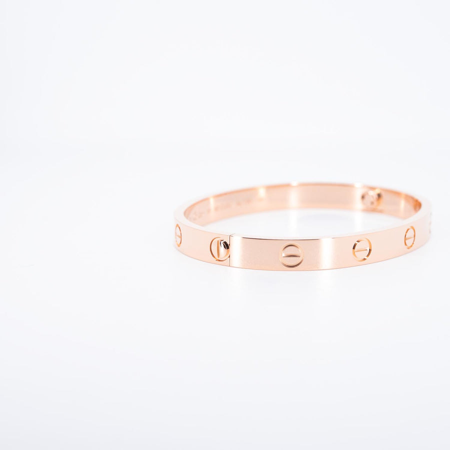 กำไลข้อมือ Cartier Love Bracelet 18K Rose Gold Size 16# (Used) #vrca 0949