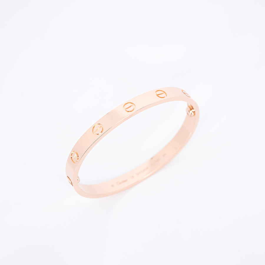 กำไลข้อมือ Cartier Love Bracelet 18K Rose Gold Size 16# (Used) #vrca 0949