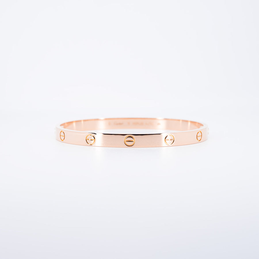 กำไลข้อมือ Cartier Love Bracelet 18K Rose Gold Size 19# (Used) #vrcab 7368