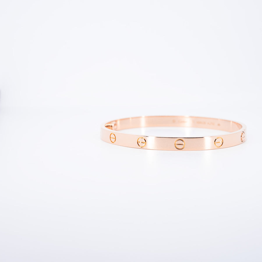 กำไลข้อมือ Cartier Love Bracelet 18K Rose Gold Size 19# (Used) #vrcab 7368
