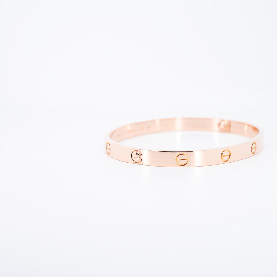 กำไลข้อมือ Cartier Love Bracelet 18K Rose Gold Size 19# (Used) #vrcab 7368