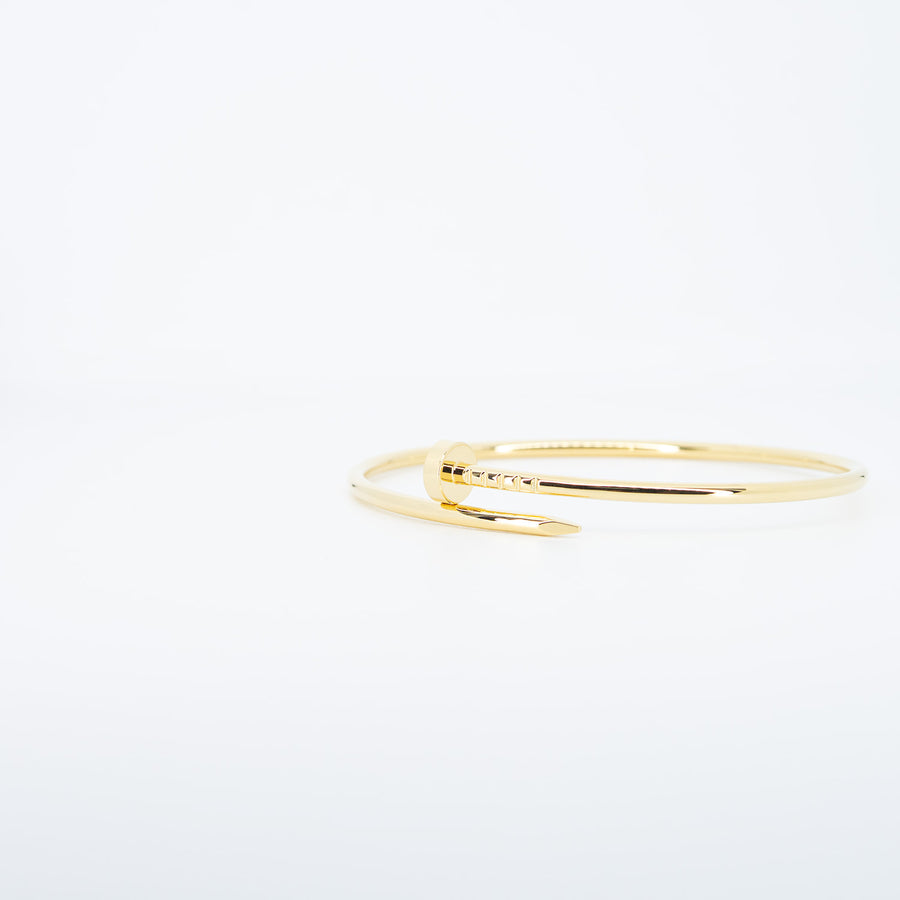 กำไลข้อมือ Cartier Juste Un Clou Bracelet, small model 18K Yellow Gold Size 18# (Used) #vrcab 7361