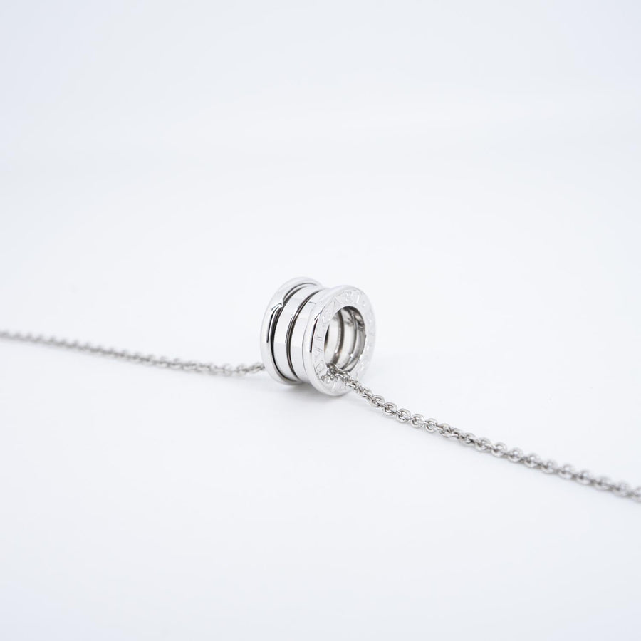 สร้อยและจี้ Bvlgari B.zero1 necklace and pendant 18K White Gold Size 51-56.5cm. (ต่อความยาวพิเศษ)# (Used) #vrbv 0948
