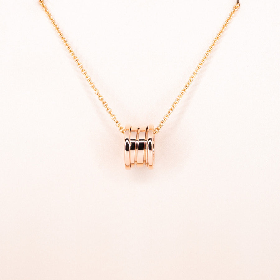 สร้อยและจี้ Bvlgari B.zero1 necklace and pendant 18K Rose Gold Size 39/41.5/44/46cm.# (Used) #vrbv 0947