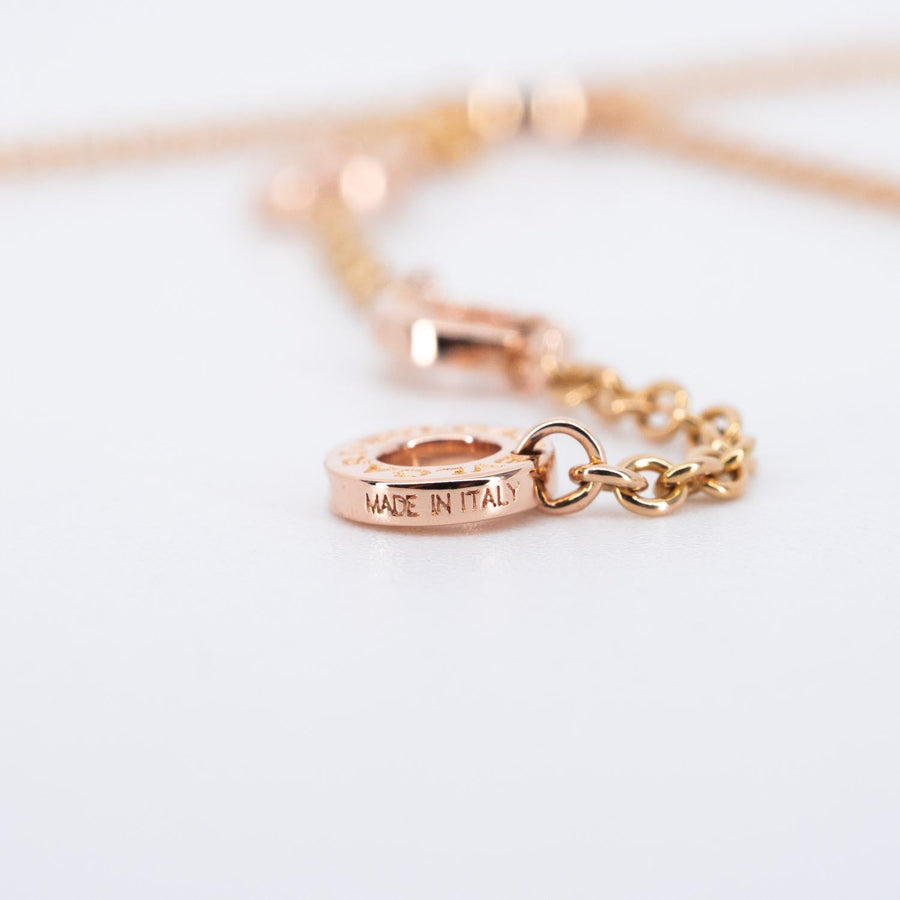 สร้อยและจี้ Bvlgari B.zero1 necklace and pendant 18K Rose Gold Size 39/41.5/44/46cm.# (Used) #vrbv 0947