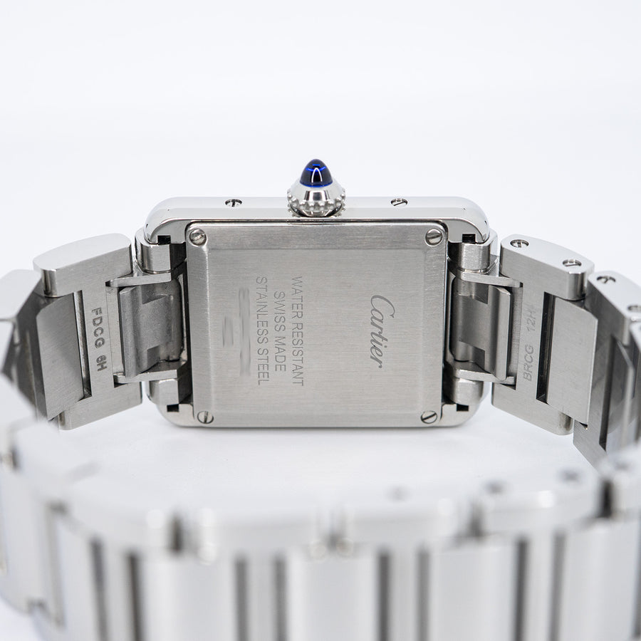 นาฬิกา Cartier Tank Must de Cartier watch, small model, high autonomy quartz movement, Stainless Steel, leather Size S# (Used) #vrcaw 7314