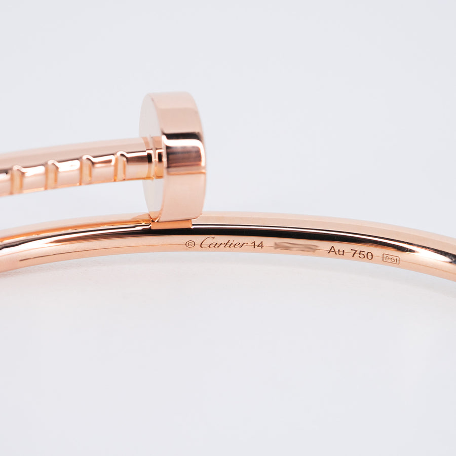 กำไลข้อมือ Cartier Juste Un Clou Bracelet, small model 18K Rose Gold Size 14# (Used) #vrcab 7377