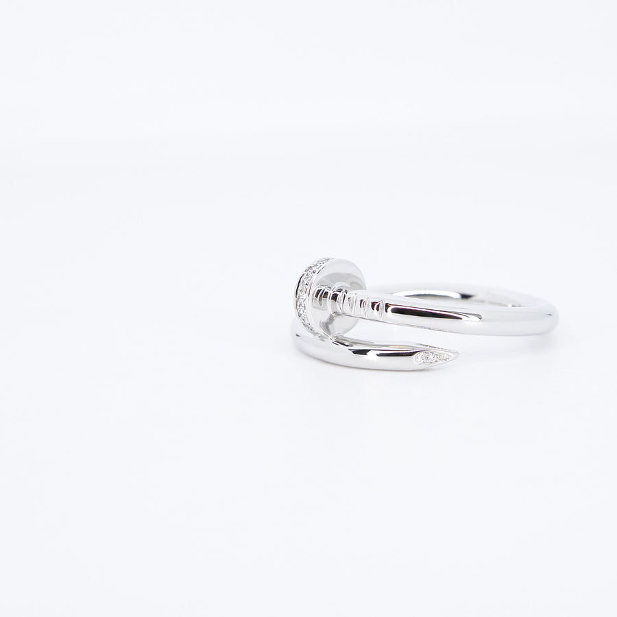 **hold k.b**แหวน Cartier Juste un Clou ring with Diamonds 18K White Gold Size 64# (Used) #vrcarimt 7383