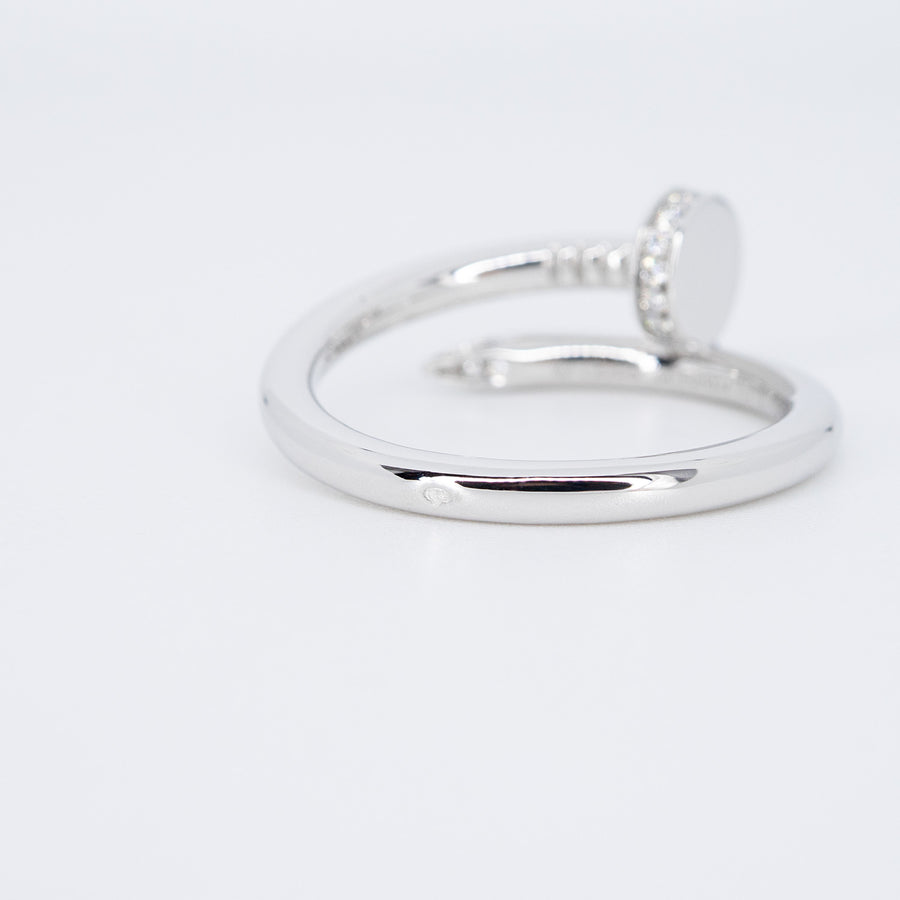 **hold k.b**แหวน Cartier Juste un Clou ring with Diamonds 18K White Gold Size 64# (Used) #vrcarimt 7383