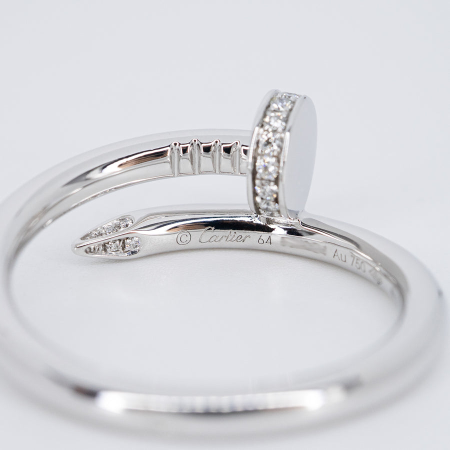 **hold k.b**แหวน Cartier Juste un Clou ring with Diamonds 18K White Gold Size 64# (Used) #vrcarimt 7383