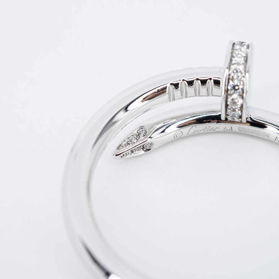 **hold k.b**แหวน Cartier Juste un Clou ring with Diamonds 18K White Gold Size 64# (Used) #vrcarimt 7383