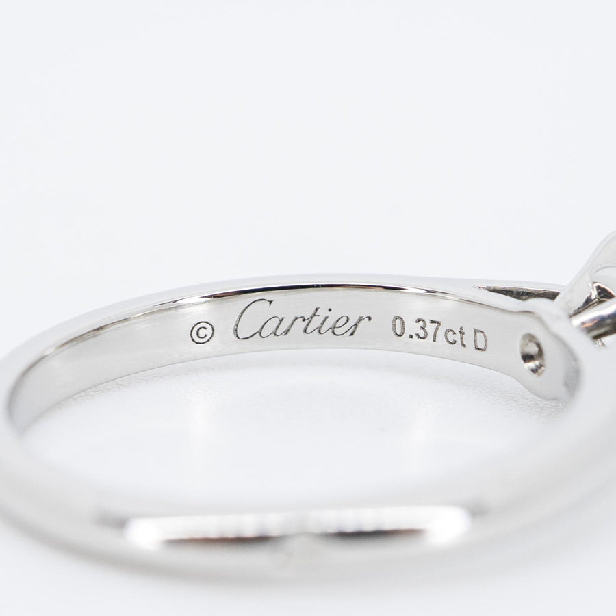 แหวน Cartier 1895 Solitaire ring 0.37ct G VVS2 Platinum950 Size 49# (Used) #vrca 0951