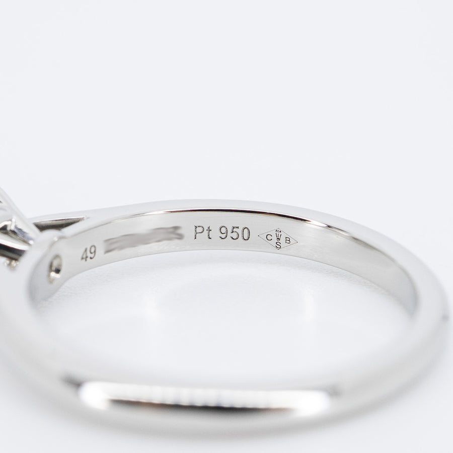 แหวน Cartier 1895 Solitaire ring 0.37ct G VVS2 Platinum950 Size 49# (Used) #vrca 0951