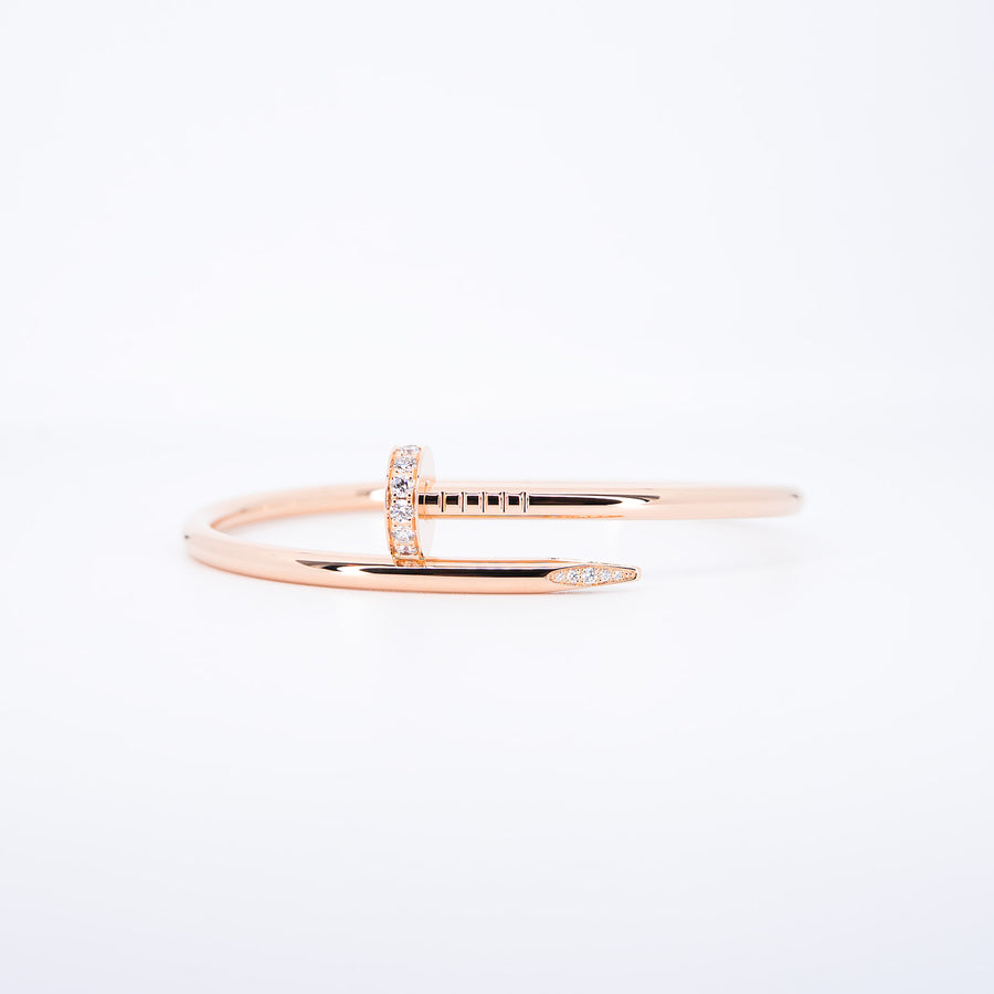 **Hold K'B92♾**กำไลข้อมือ Cartier Juste Un Clou Bracelet, diamonds 18K Rose Gold Size 17# (Used) #vrcab 7391