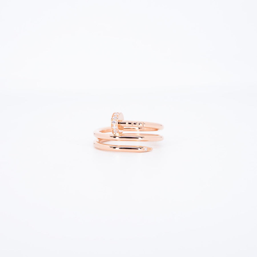 **hold k.sasi**แหวน Cartier Juste un Clou ring, double, diamonds 18K Rose Gold Size 50# (Used) #vrcarimt 7393
