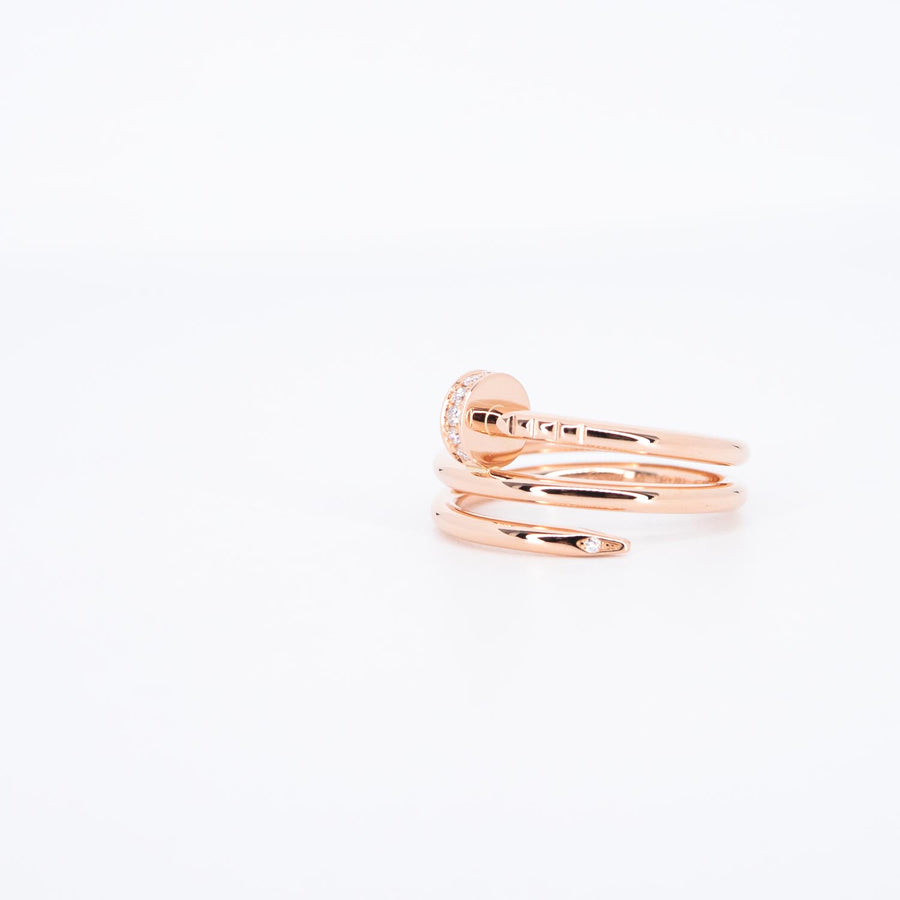 **hold k.sasi**แหวน Cartier Juste un Clou ring, double, diamonds 18K Rose Gold Size 50# (Used) #vrcarimt 7393
