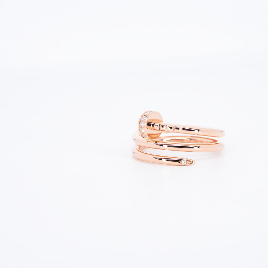 **hold k.sasi**แหวน Cartier Juste un Clou ring, double, diamonds 18K Rose Gold Size 50# (Used) #vrcarimt 7393