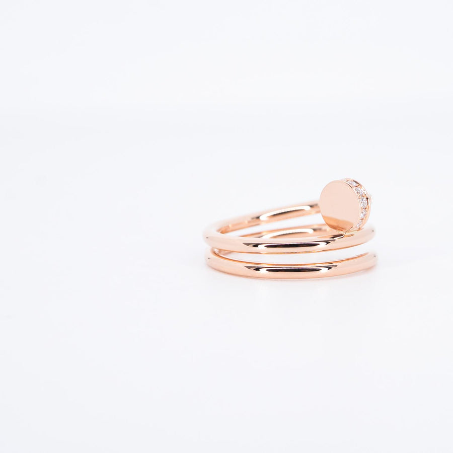 **hold k.sasi**แหวน Cartier Juste un Clou ring, double, diamonds 18K Rose Gold Size 50# (Used) #vrcarimt 7393