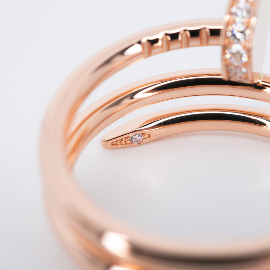 **hold k.sasi**แหวน Cartier Juste un Clou ring, double, diamonds 18K Rose Gold Size 50# (Used) #vrcarimt 7393