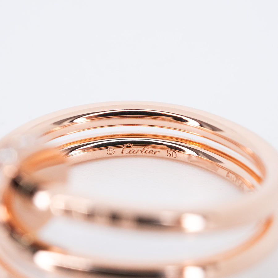 **hold k.sasi**แหวน Cartier Juste un Clou ring, double, diamonds 18K Rose Gold Size 50# (Used) #vrcarimt 7393