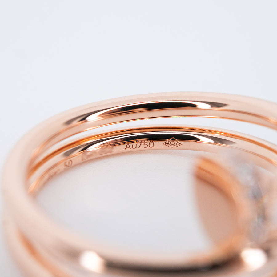 **hold k.sasi**แหวน Cartier Juste un Clou ring, double, diamonds 18K Rose Gold Size 50# (Used) #vrcarimt 7393