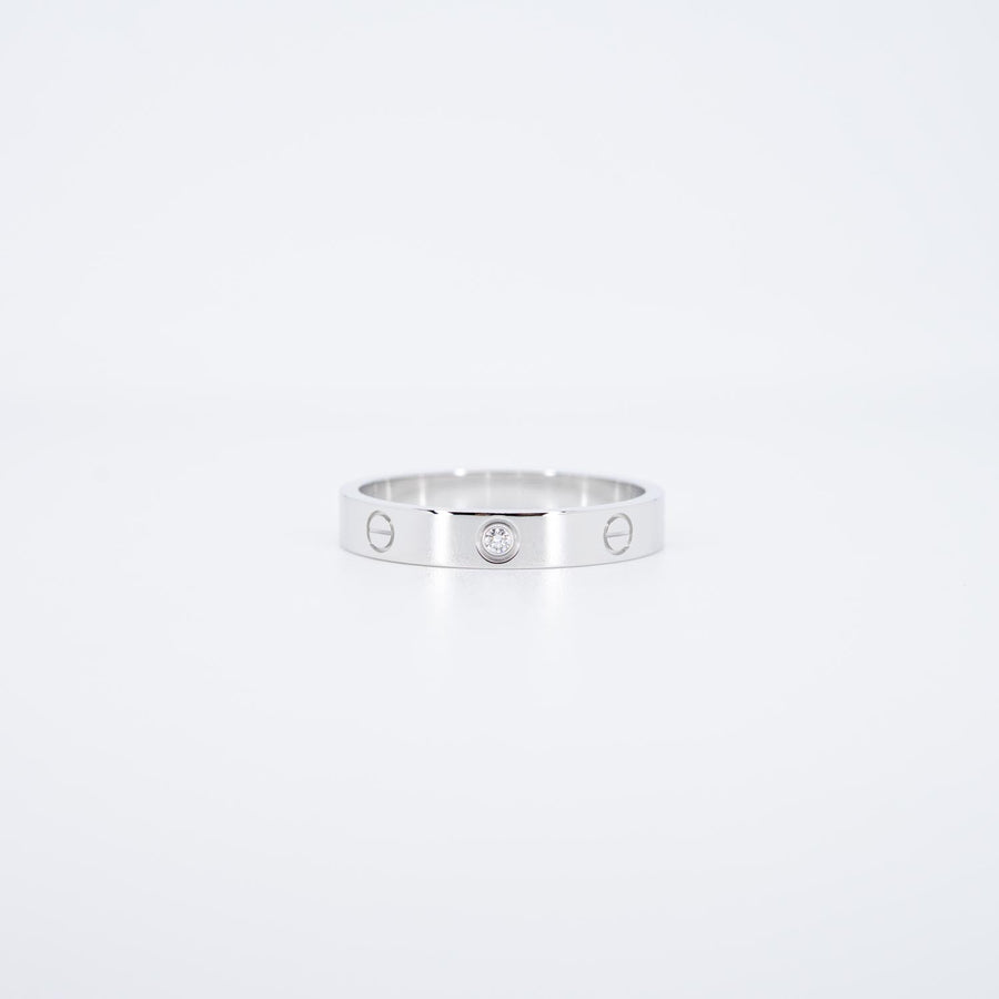 แหวน Cartier Love band 1Diamond 18K White Gold Size 64# (Used) #vrcarimt 7397