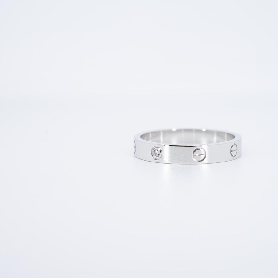 แหวน Cartier Love band 1Diamond 18K White Gold Size 64# (Used) #vrcarimt 7397