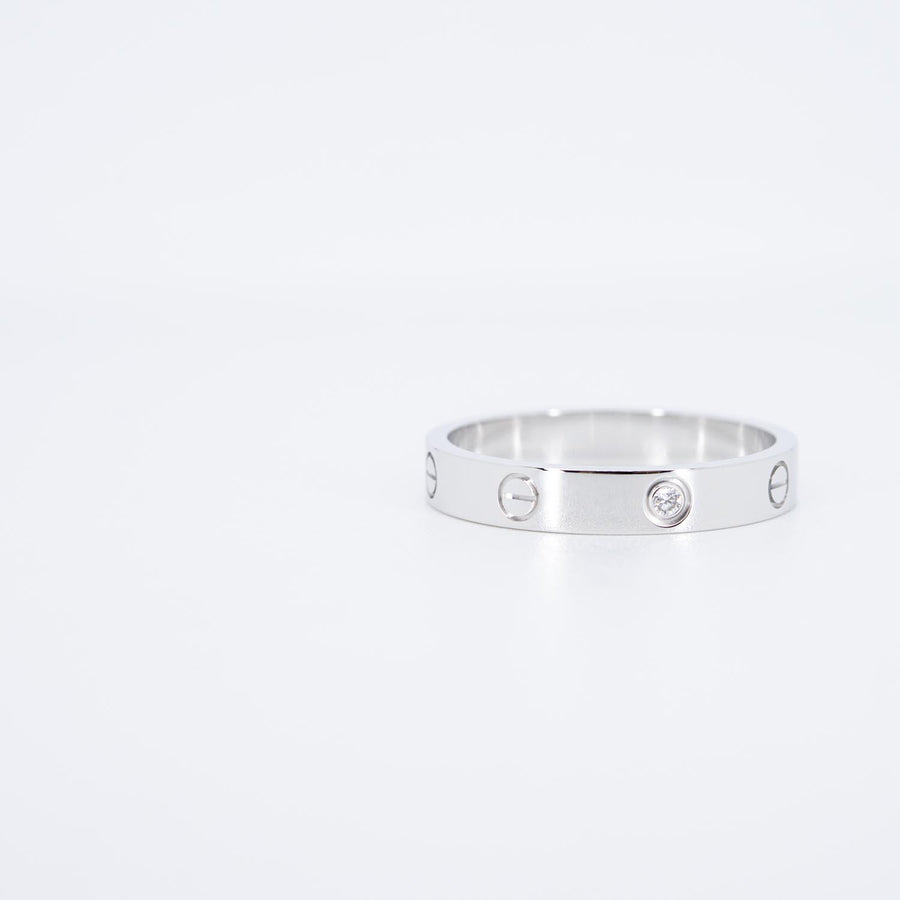 แหวน Cartier Love band 1Diamond 18K White Gold Size 64# (Used) #vrcarimt 7397