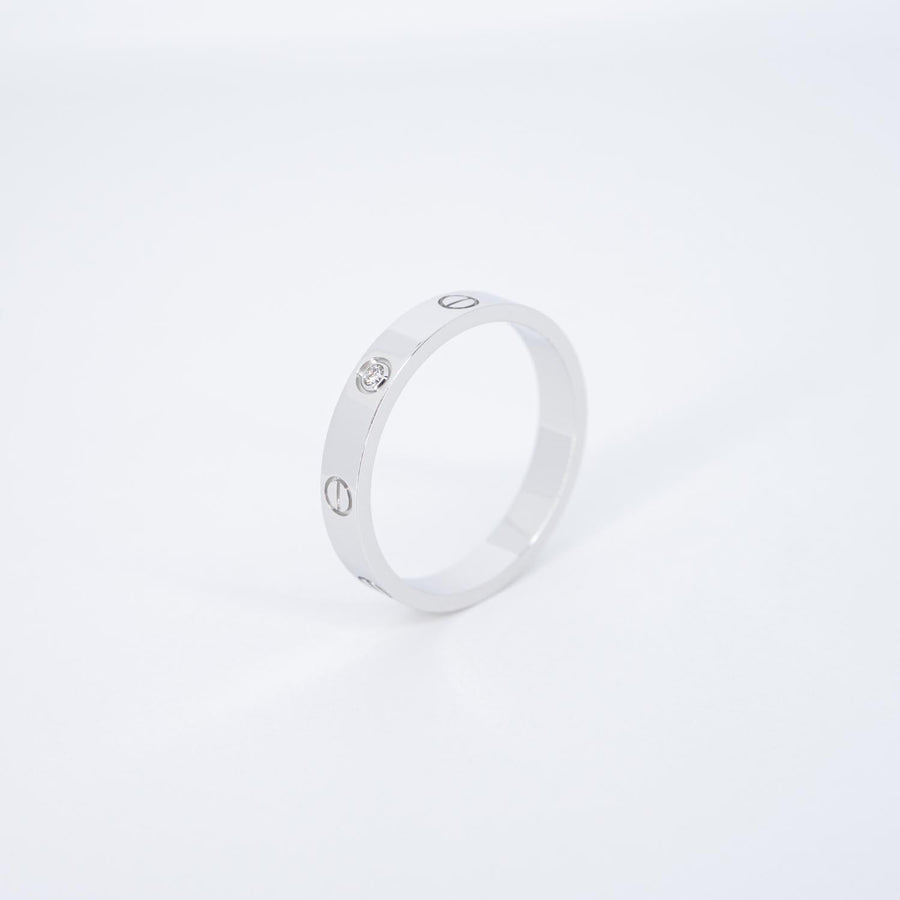 แหวน Cartier Love band 1Diamond 18K White Gold Size 64# (Used) #vrcarimt 7397